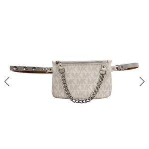 Michael Kors Belt Bag Wallet Sz M Logo Chain Zip Adjustable Fanny Pack